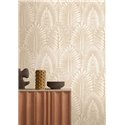 Texturiertes Tapete mit beige Palmetten · Casamance Lanzea 75470610