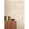 Textured beige palmette wallpaper · Casamance Lanzea 75470610