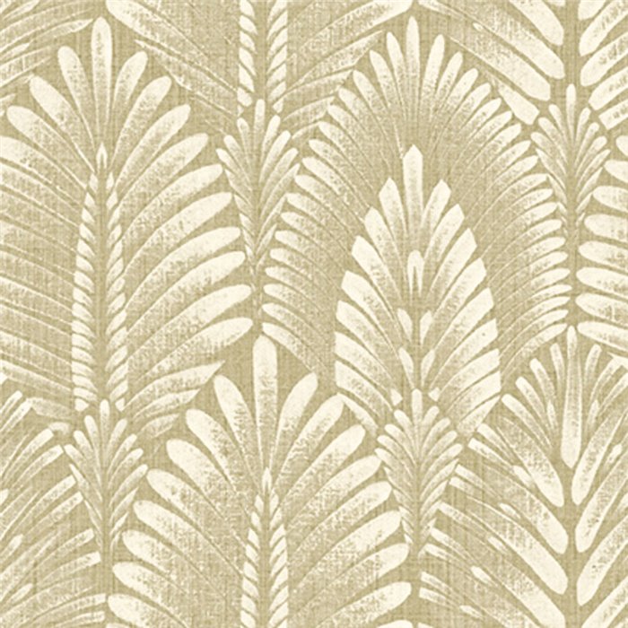 Tapete mit Palmenblattmuster auf texturiertem Hintergrund · Casamance Lanzea 75470712