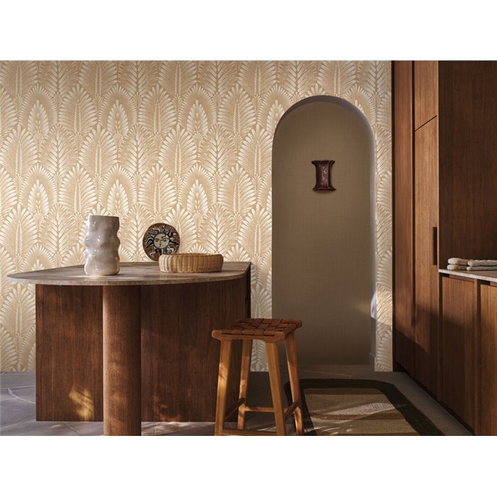 Wallpaper large beige palmettes · Casamance Lanzea 75470814