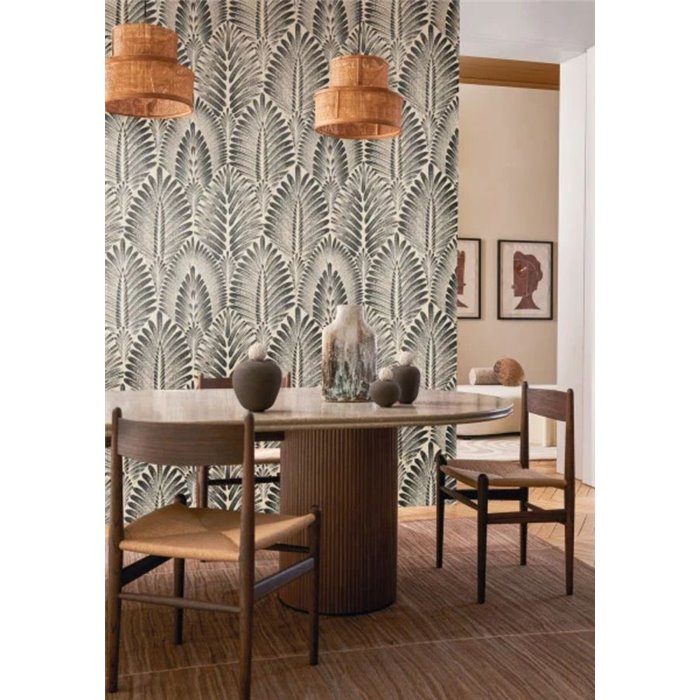 Papier peint feuilles de palmier anthracite · Casamance Lanzea 75470916