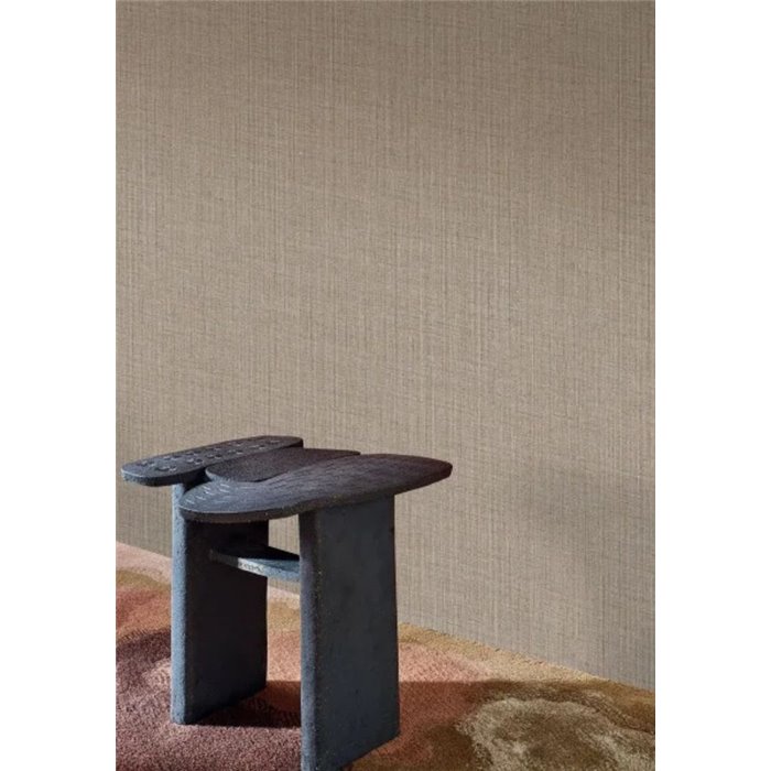 Unifarbene Tapete mit Textilstruktur in Taupe-Grau · Casamance Lanzea 75482038