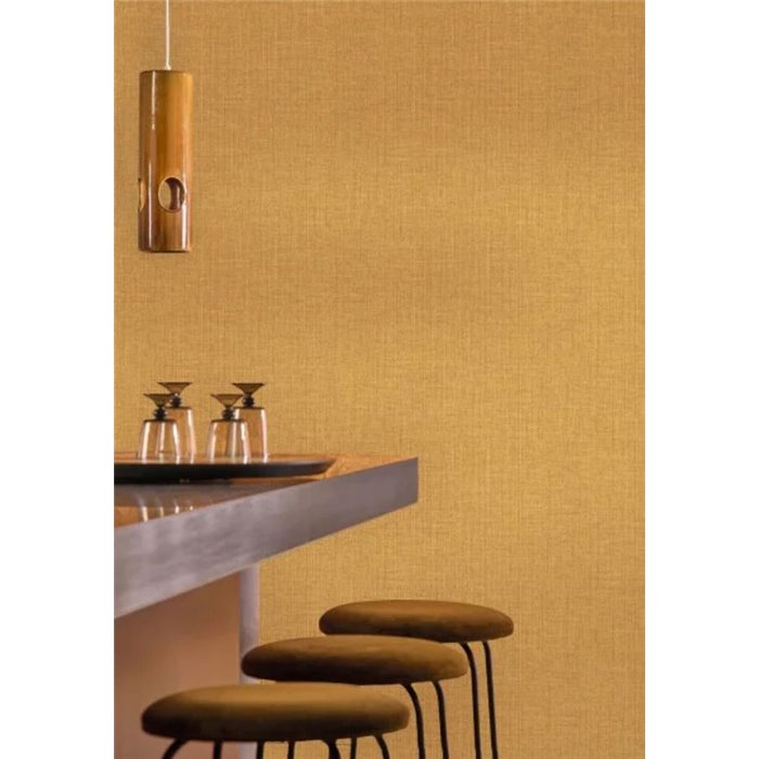 Tapete mit Textilstruktur in Ocker · Casamance Lanzea 75482344