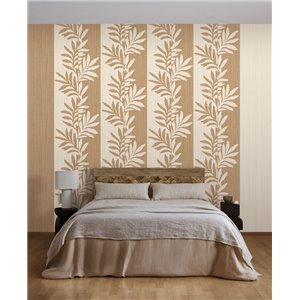 Papel pintado ramas bicolores con efecto madera 2