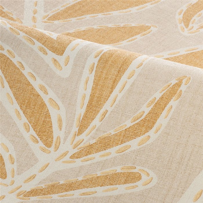 Papier peint feuilles brodées beige et vanille · Casamance Lanzea 77640100