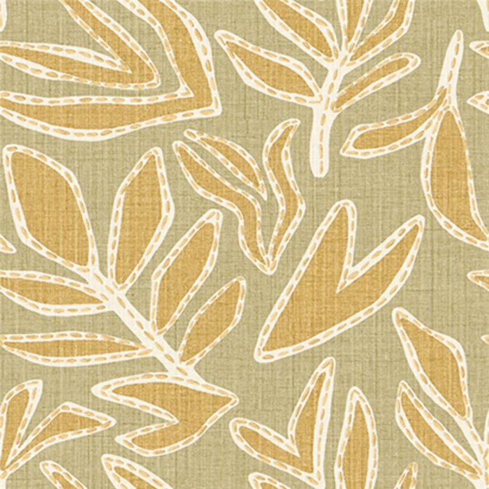 Embroidered Leaf Wallpaper in Lanzarote Style · Casamance Lanzea 77640202