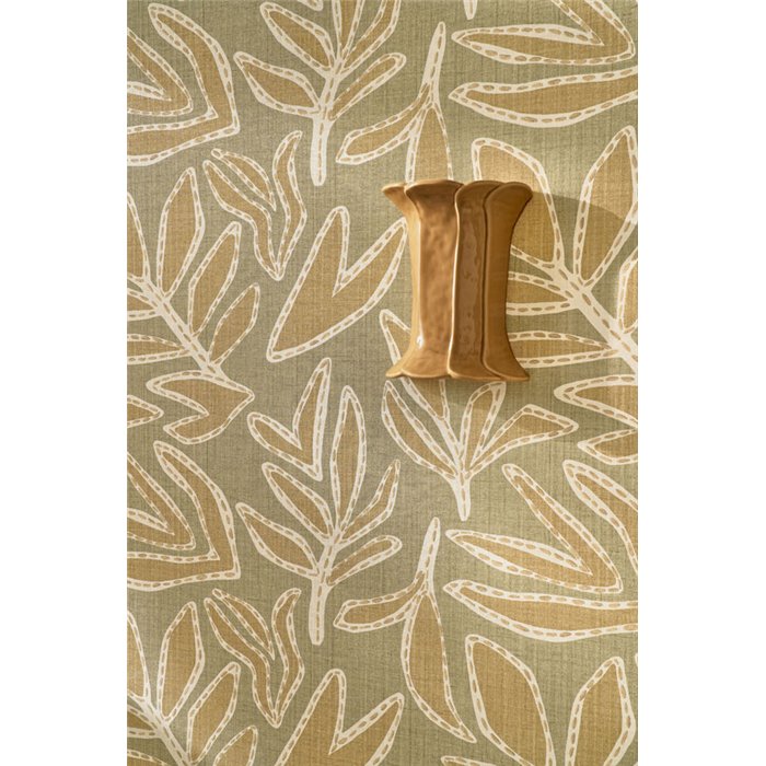 Embroidered Leaf Wallpaper in Lanzarote Style · Casamance Lanzea 77640202