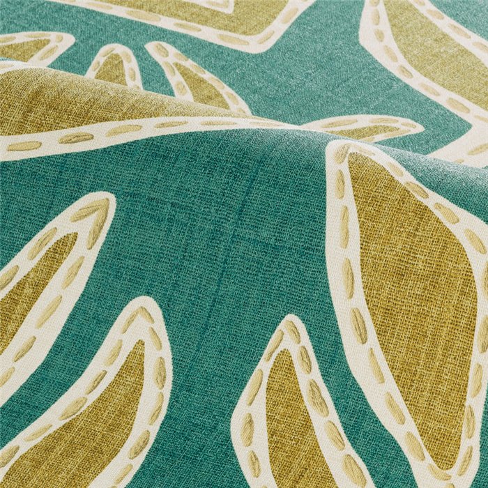 Papier peint feuilles brodées vert et olive · Casamance Lanzea 77640304