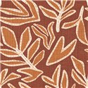 Terracotta embroidered leaves wallpaper · Casamance Lanzea 77640406