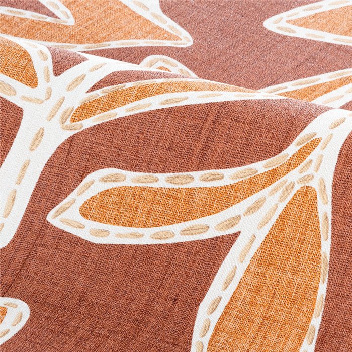 Papier peint feuilles brodées terracotta · Casamance Lanzea 77640406