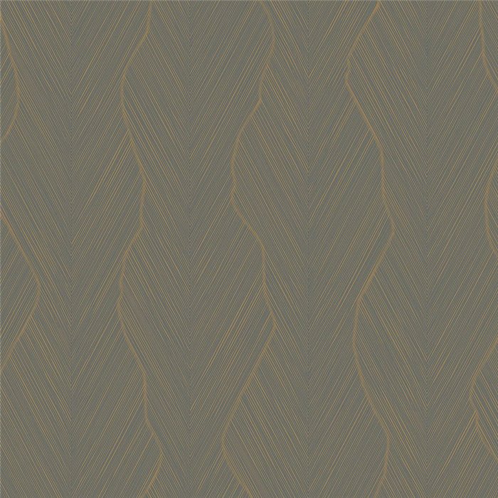 Papier peint rayé texturé doré avec effet brillant · Casamance Ecrin 74910304