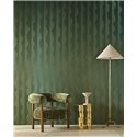 Luxury Emerald Green with Gold Stripe Wallpaper · Casamance Ecrin 74910406