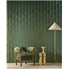 Papier peint de luxe émeraude et rayures dorées · Casamance Ecrin 74910406