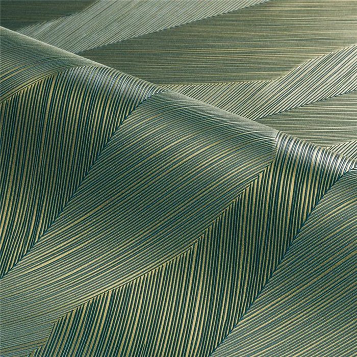 Luxury Emerald Green with Gold Stripe Wallpaper · Casamance Ecrin 74910406