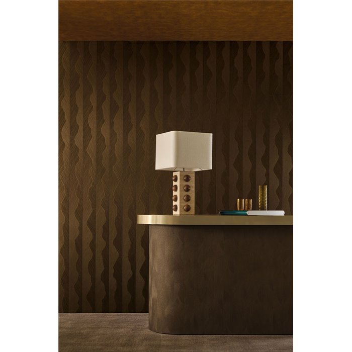 Papier peint à texture linéaire dorée · Casamance Ecrin 74910610