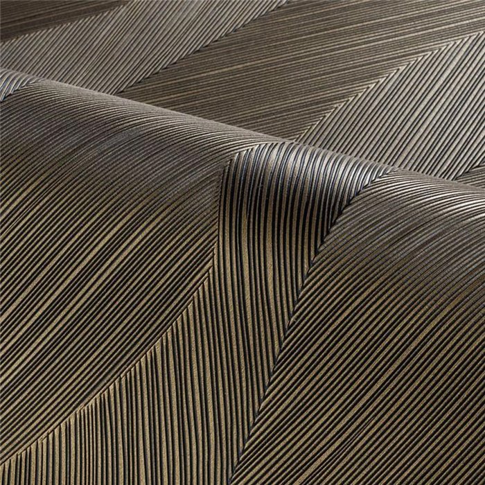 Papel pintado con textura lineal dorada · Casamance Ecrin 74910610