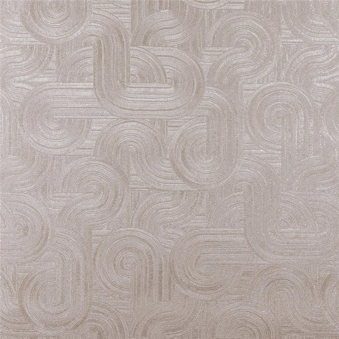 Papier peint Art Déco brillant gris nacré · Casamance Ecrin 75000814