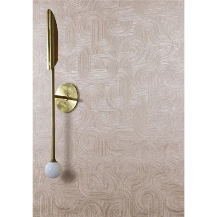 Papier peint Art Déco brillant gris nacré · Casamance Ecrin 75000814