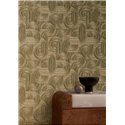Papier peint géométrique avec texture dorée · Casamance Ecrin 75001222