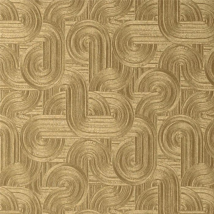 Papier peint doré Art Déco à texture géométrique brillante · Casamance Ecrin 75101324