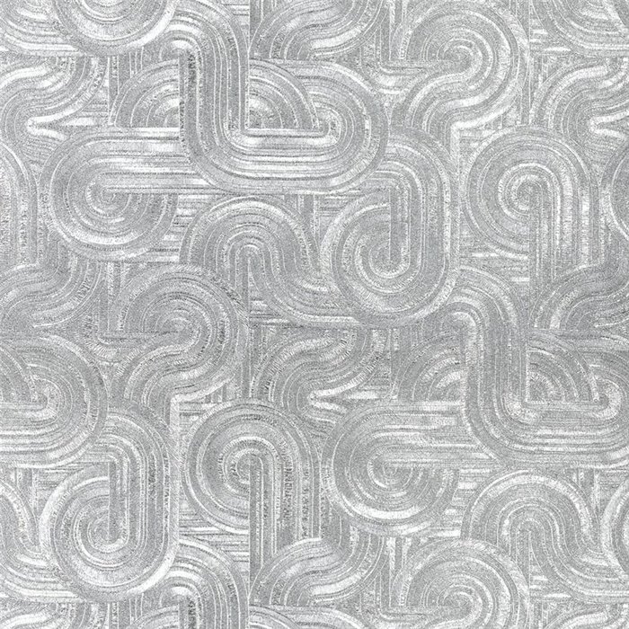 Papier peint argenté géométrique de luxe brillant · Casamance Ecrin 75101630