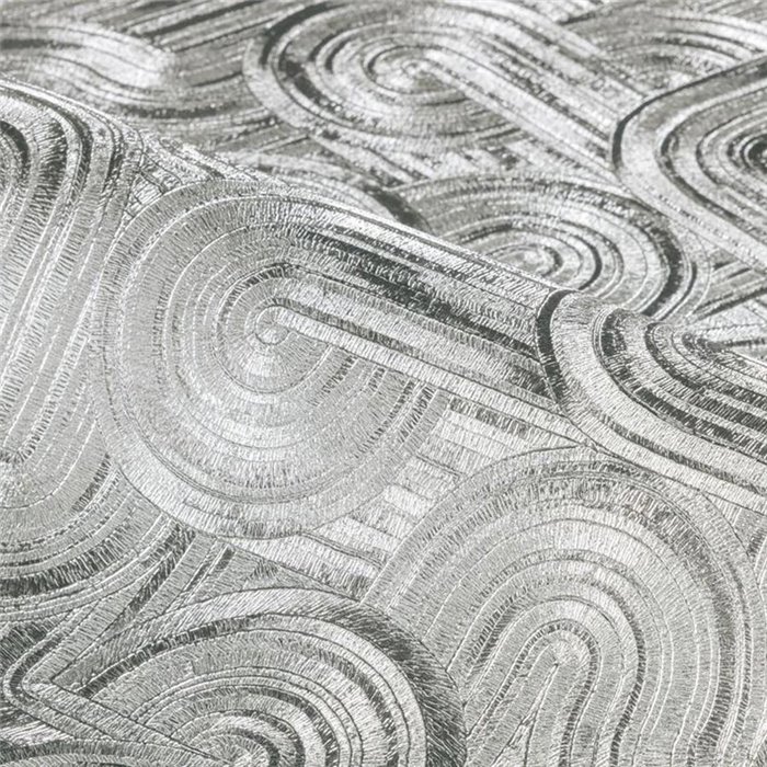 Papier peint argenté géométrique de luxe brillant · Casamance Ecrin 75101630