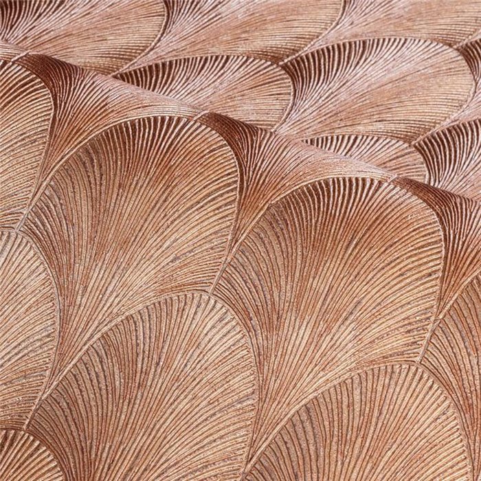 Papel pintado de lujo con palmetas de cobre · Casamance Ecrin 75782140
