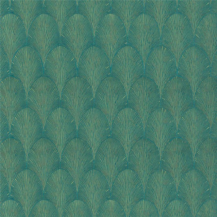 Papier peint feuilles de palmier émeraude doré · Casamance Ecrin 75782242
