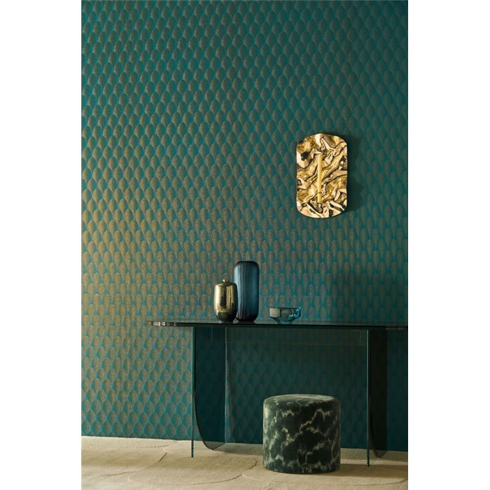 Emerald Gold Palm Leaf Wallpaper · Casamance Ecrin 75782242