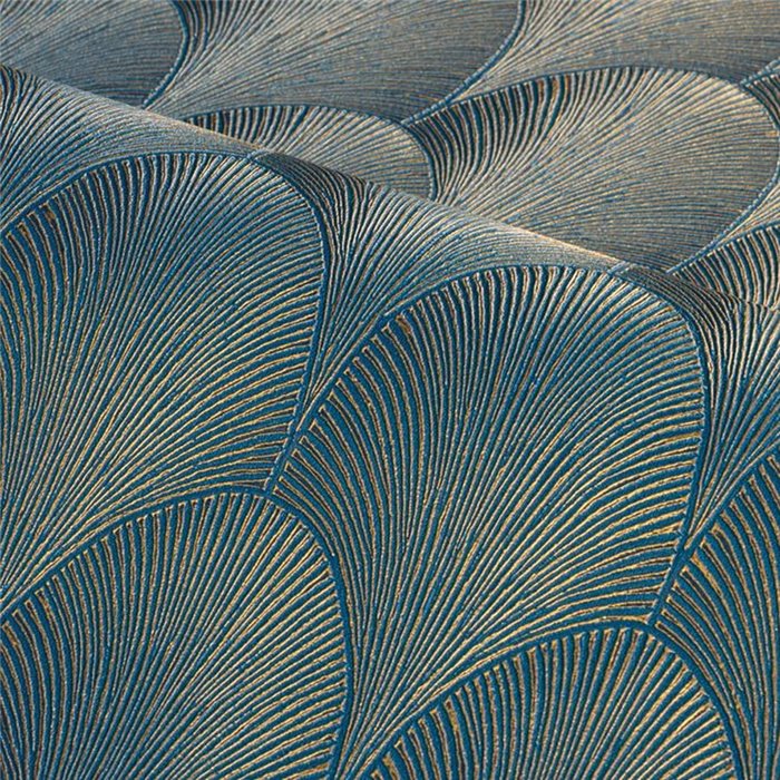 Papier peint feuilles bleu et or avec éclat · Casamance Ecrin 75782344