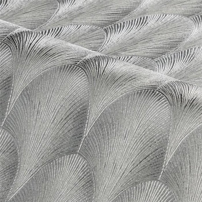 Papel pintado con diseño de palmetas en tonos plateados · Casamance Ecrin 76492752