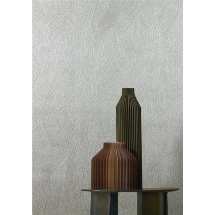 Papel pintado texturizado con efecto ondulante en plata · Casamance Ecrin 76552956