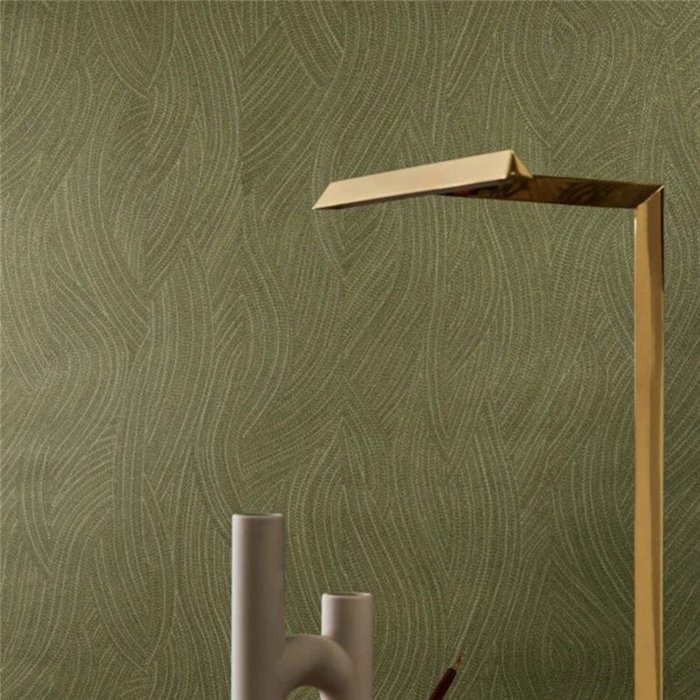 Wave Texture Wallpaper with Gold Sheen · Casamance Ecrin 76553058