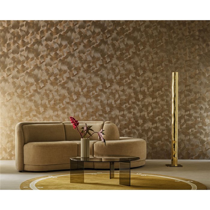 Textured Gold Wallpaper with Metallic Finish · Casamance Ecrin 77002650