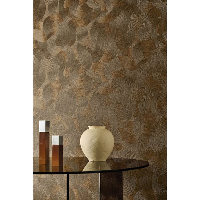 Papier peint texturé doré avec finition métallique · Casamance Ecrin 77002650