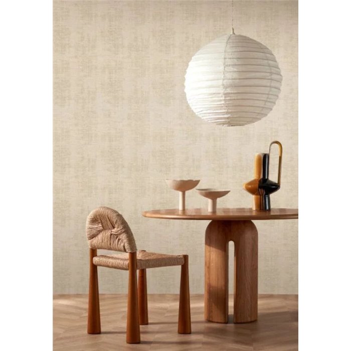 Textile effect wallpaper in sandy hue · Casamance Le Velours 3 74390472