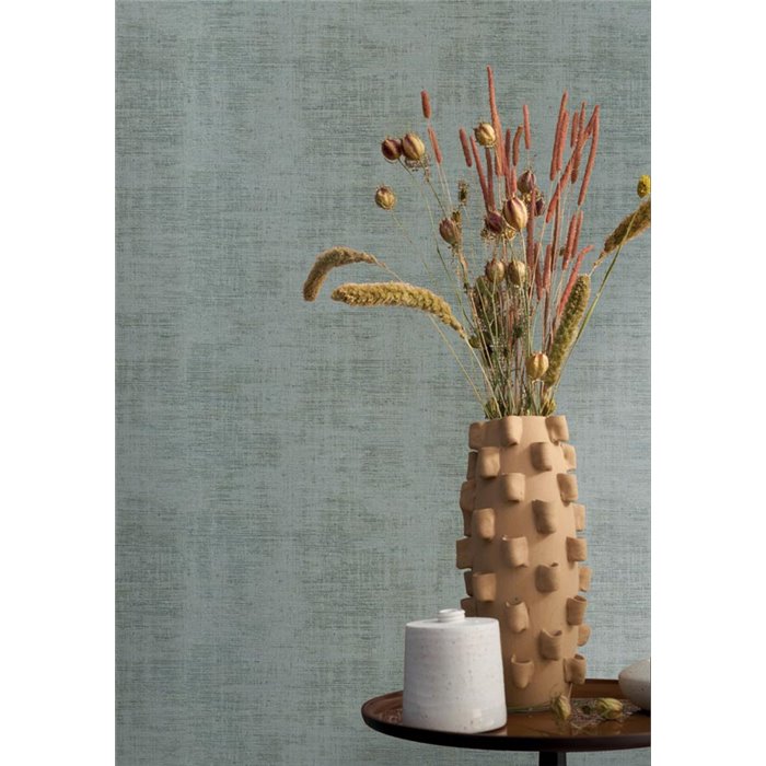 Papel pintado liso efecto textil verde salvia · Casamance Le Velours 3 74393432