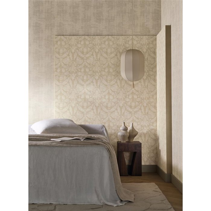 Papel pintado liso efecto textil aterciopelado greige · Casamance Le Velours 3 74394860