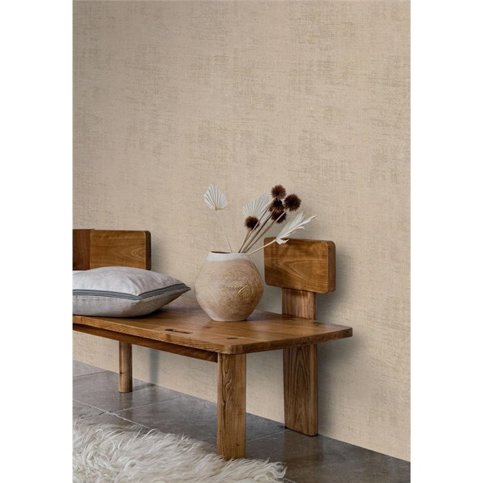 Papel pintado efecto textil lujo marrón glacé · Casamance Le Velours 3 74395064