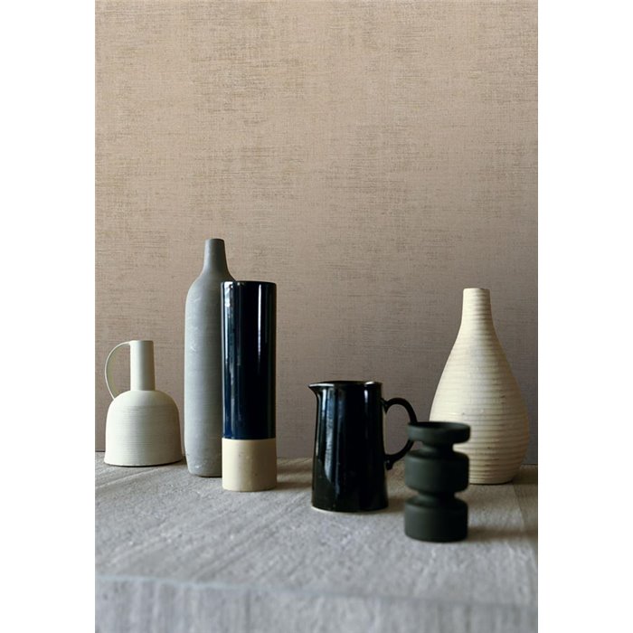 Papel pintado efecto textil lujo marrón glacé · Casamance Le Velours 3 74395064