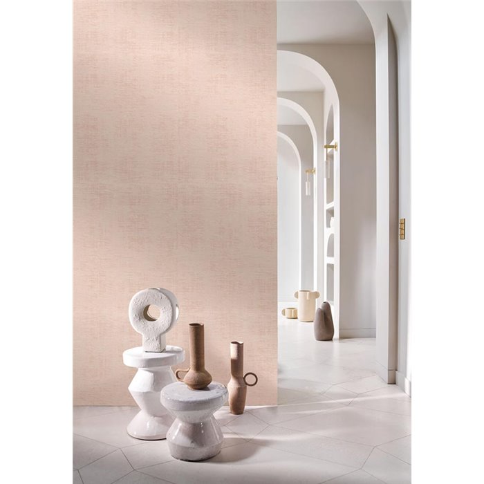 Textile wallpaper with silk effect in soft pink · Casamance Le Velours 3 74396594