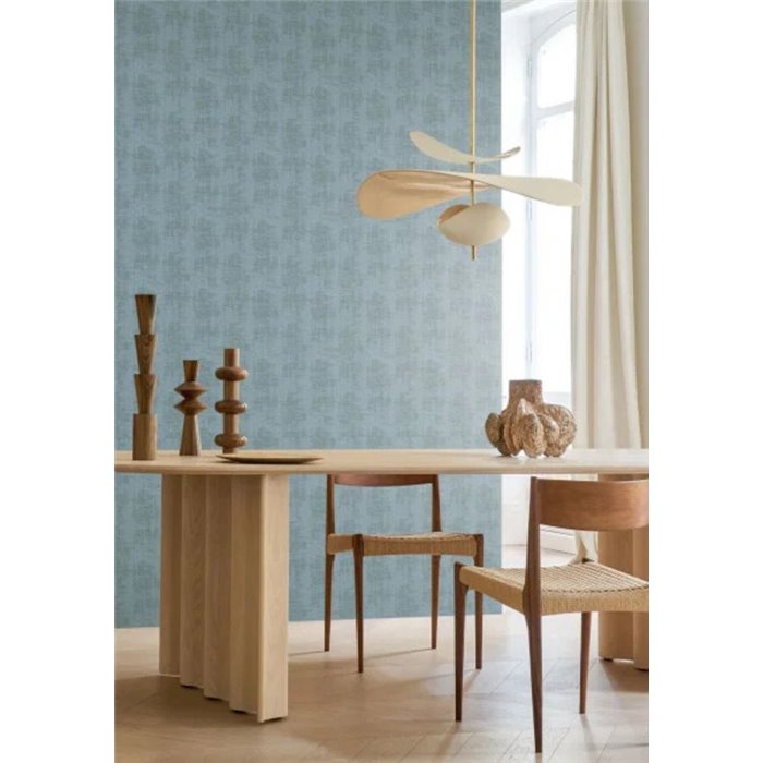 Persian Blue Textile Effect Wallpaper · Casamance Le Velours 3 74397820