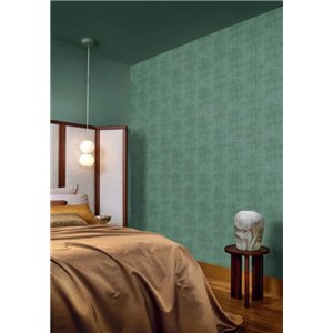 Papel pintado efecto seda verde ciprés de alta gama 2