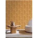 Papier peint effet textile en ton miel · Casamance Le Velours 3 74398636