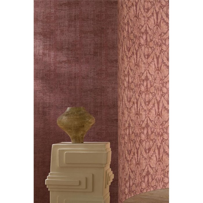 Papel pintado textura efecto tela en rosa antiguo · Casamance Le Velours 3 74398942
