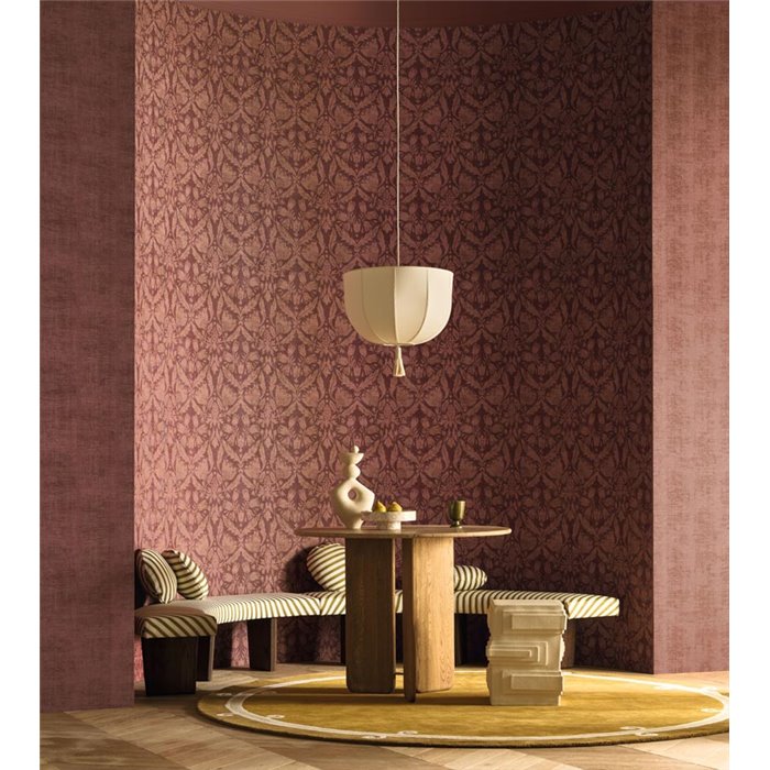 Papel pintado textura efecto tela en rosa antiguo · Casamance Le Velours 3 74398942