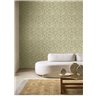 Neria Contemporary Floral Wallpaper in Almond Green · Casamance Le Velours 3 77870202