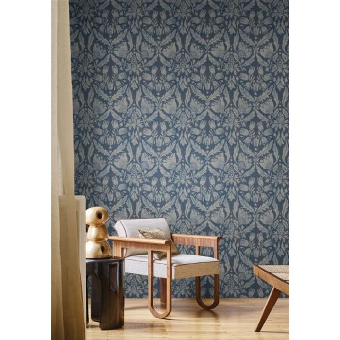 Papel pintado floral inspirado en laurel rosa · Casamance Le Velours 3 77870304
