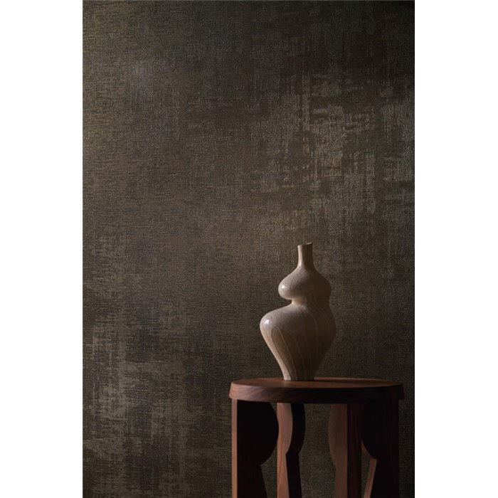 Papel pintado textil efecto metalizado negro y dorado · Casamance Le Velours 3 77930712