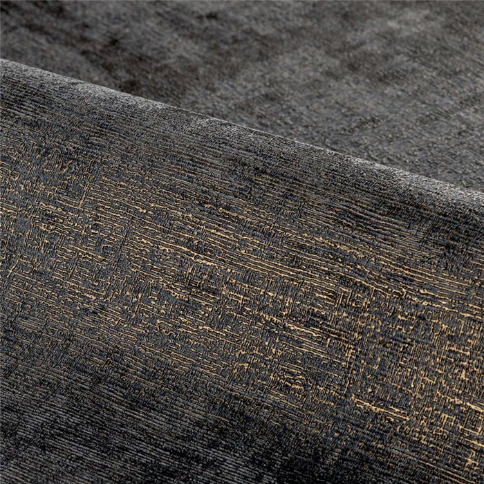 Textile Wallpaper with Metallic Effect in Black and Gold · Casamance Le Velours 3 77930712